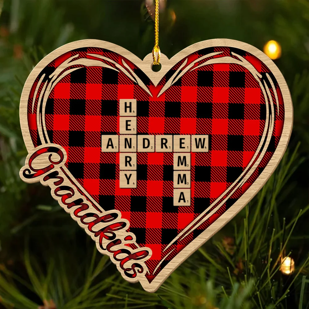 Grandparents Gave Us Love - Personalized Custom Wood Ornament - Image 6