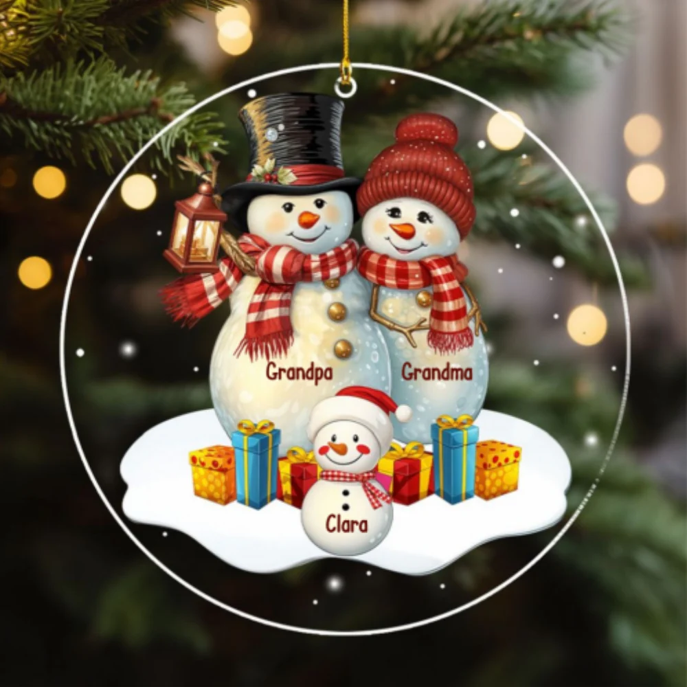 Grandparents With Grandkids - Personalized Custom Acrylic Ornament - Image 6