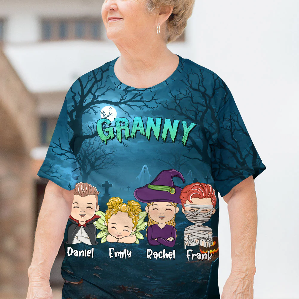 Granny Of My Babies - Personalized Custom All-over-print T-shirt - Image 4