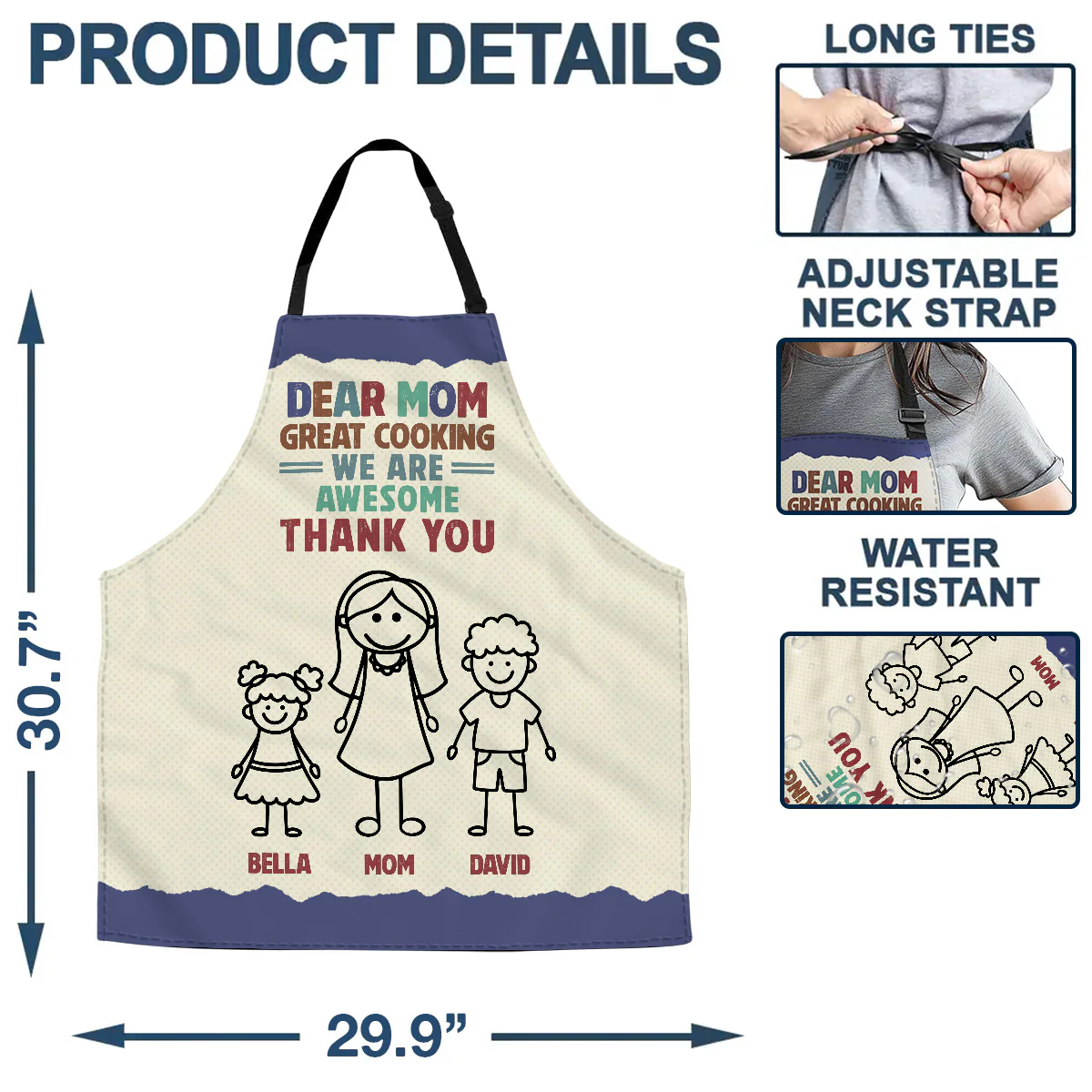 Great Cooking Mom - Personalized Custom Apron - Image 5