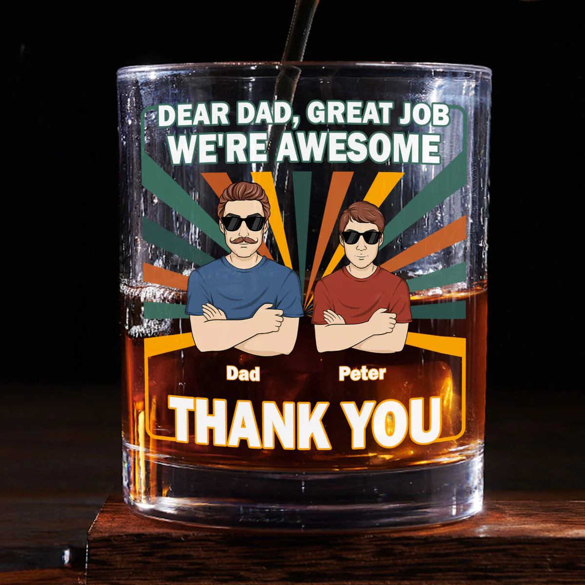 Great Daddy - Personalized Custom Whiskey Glass - Image 2