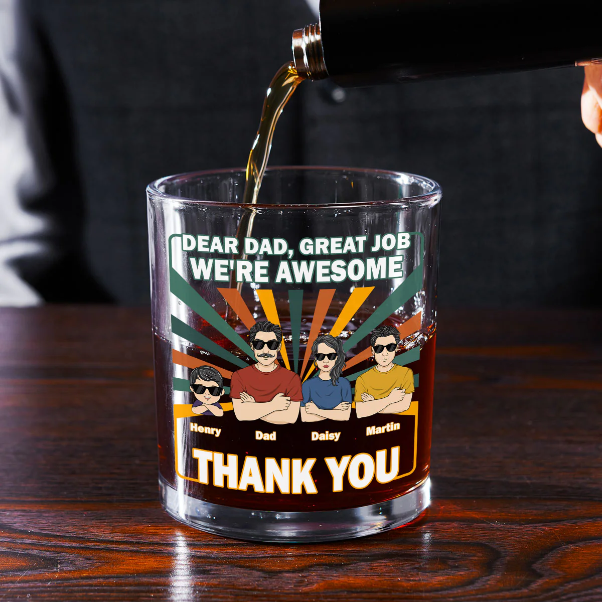 Great Daddy - Personalized Custom Whiskey Glass - Image 3