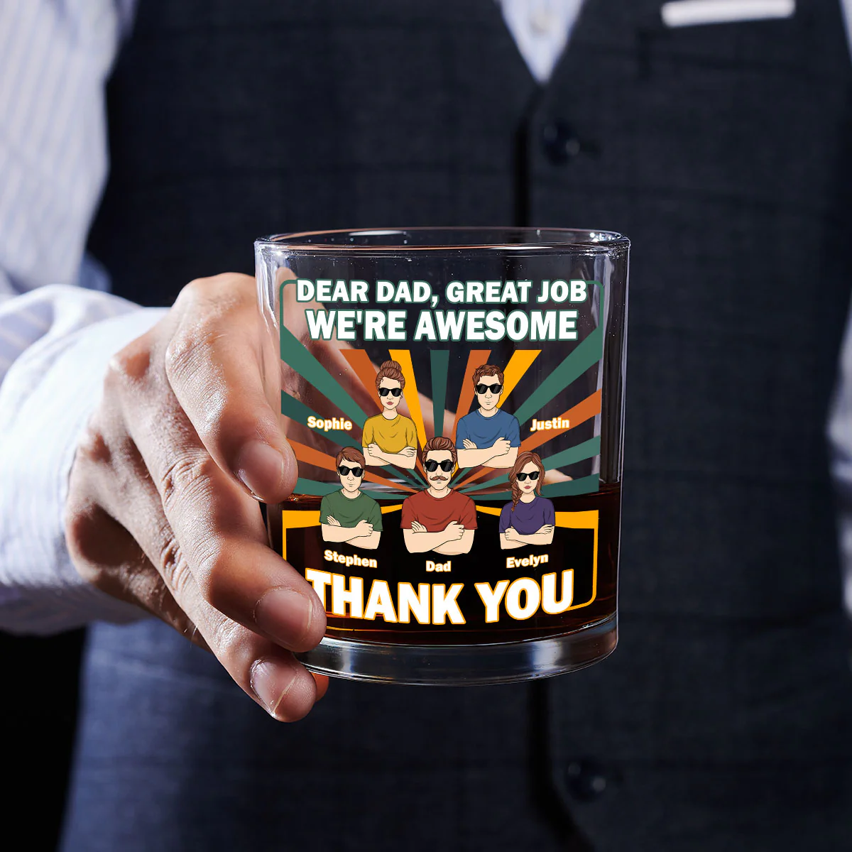 Great Daddy - Personalized Custom Whiskey Glass - Image 4