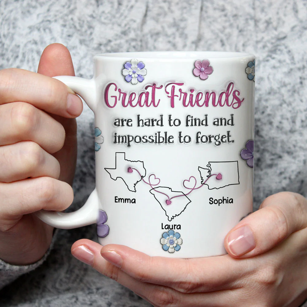 Great Friend - Personalized Custom 3D Inflated Effect Mug - Image 3