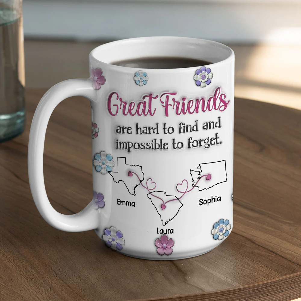 Great Friend - Personalized Custom 3D Inflated Effect Mug - Image 5