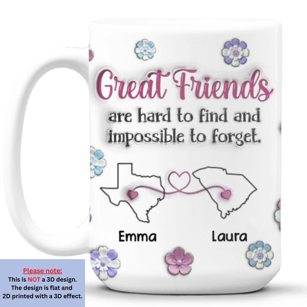 Great Friend - Personalized Custom 3D Inflated Effect Mug - Image 8