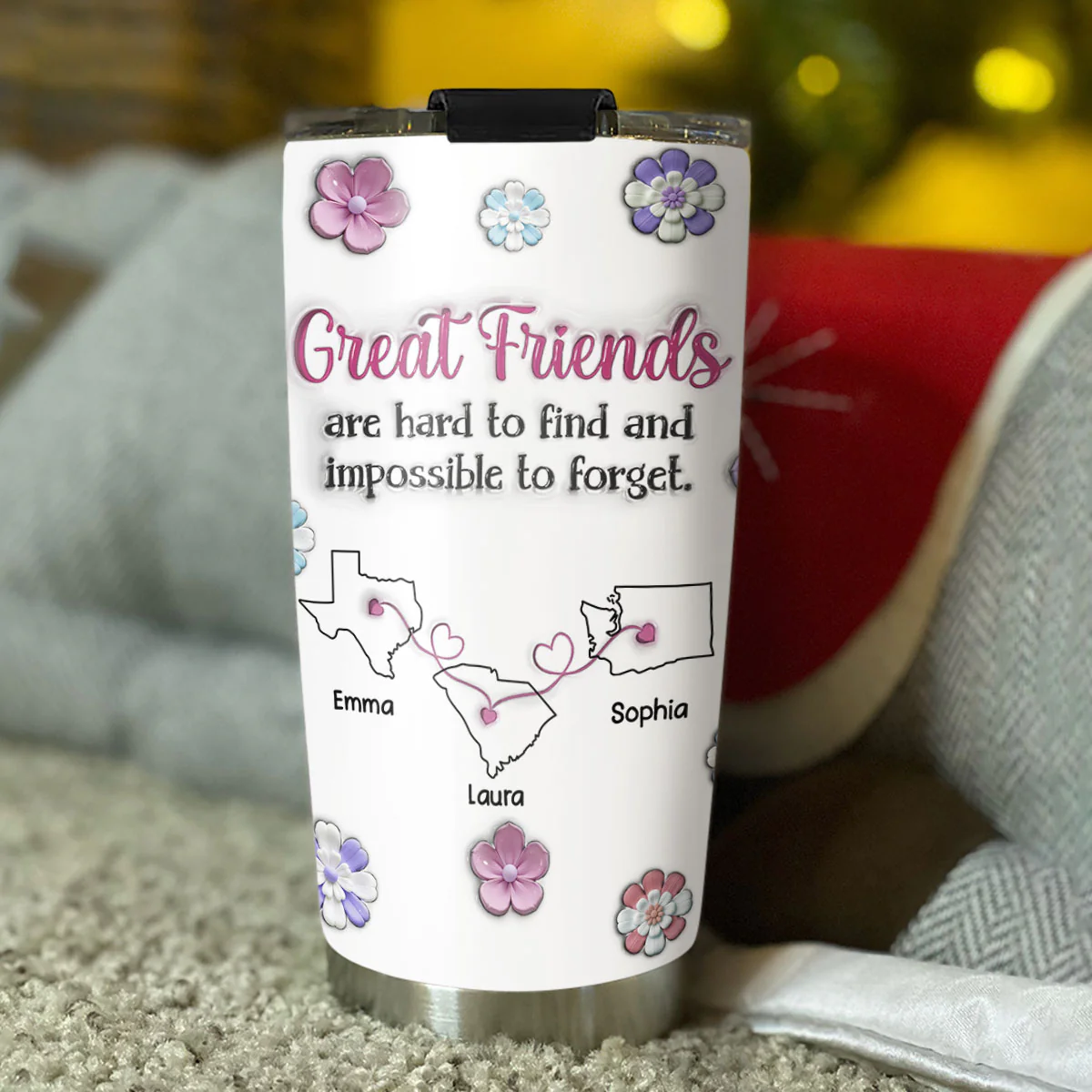Great Friend - Personalized Custom 3D Inflated Effect Tumbler - Image 3