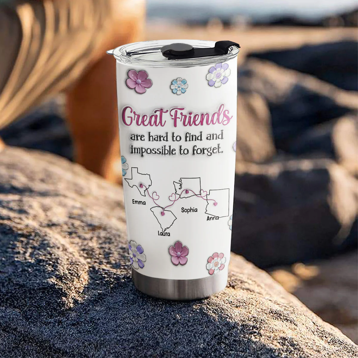 Great Friend - Personalized Custom 3D Inflated Effect Tumbler - Image 4