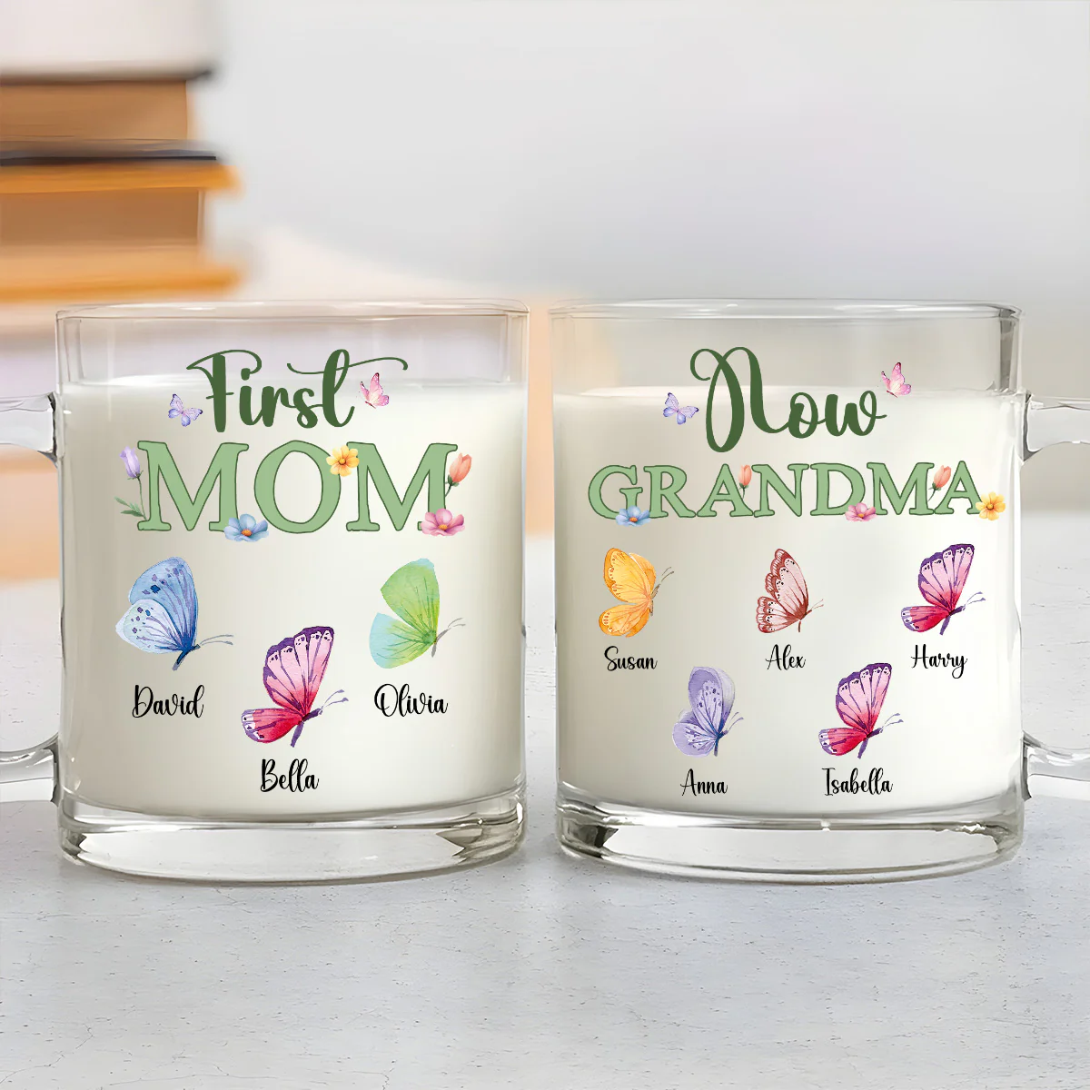 Great Grandma - Personalized Custom Glass Mug - Image 3