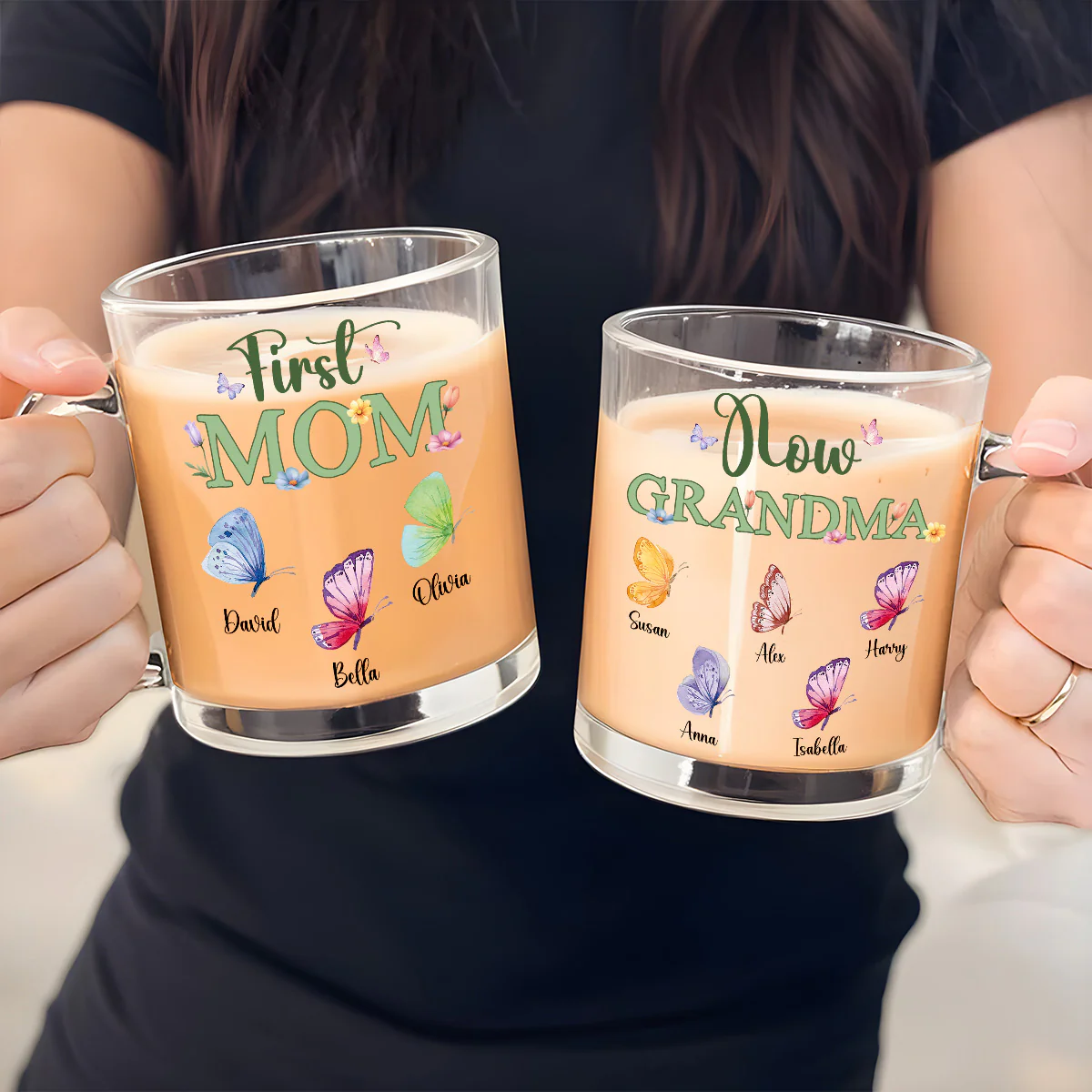 Great Grandma - Personalized Custom Glass Mug - Image 4