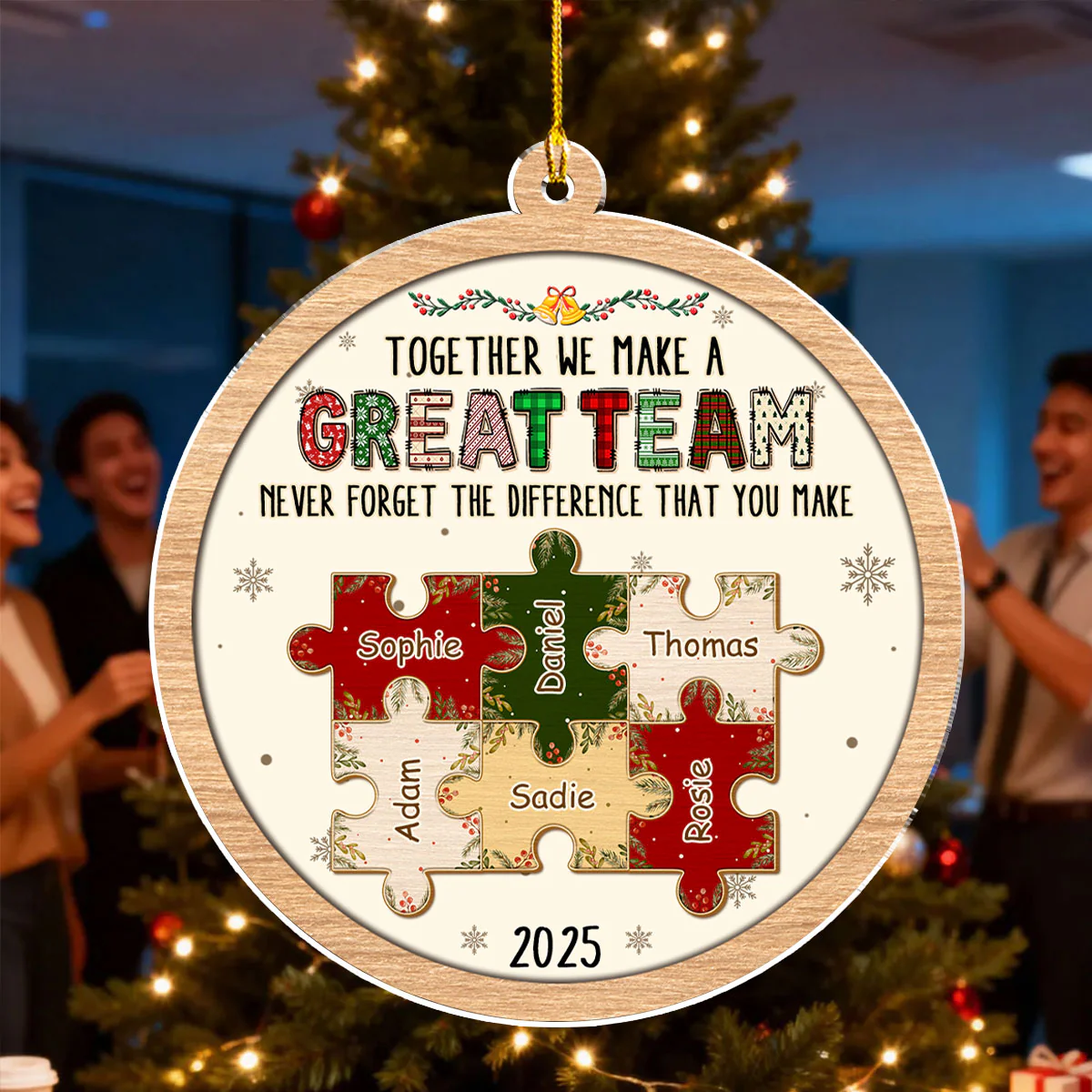 Great Team Puzzle - Personalized Custom Acrylic Ornament - Image 2