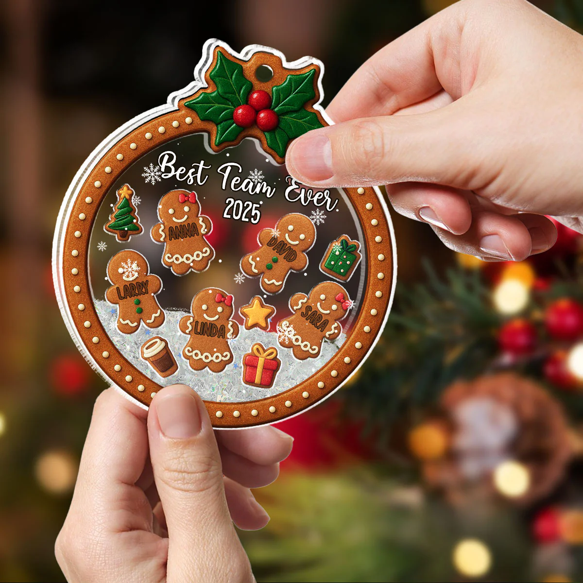 Great Teams Create Great Results - Personalized Custom Acrylic Shaker Ornament - Image 2