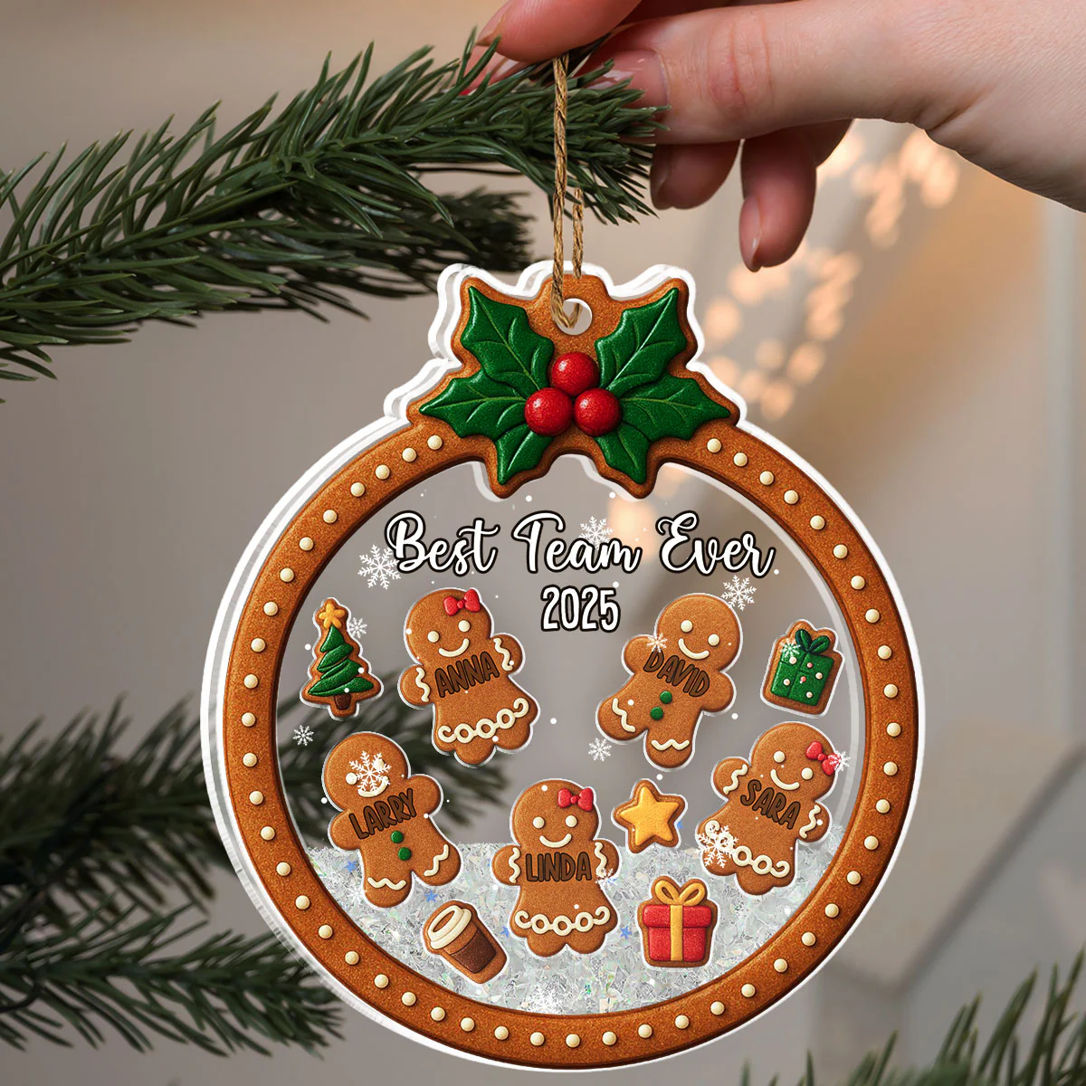 Great Teams Create Great Results - Personalized Custom Acrylic Shaker Ornament - Image 3