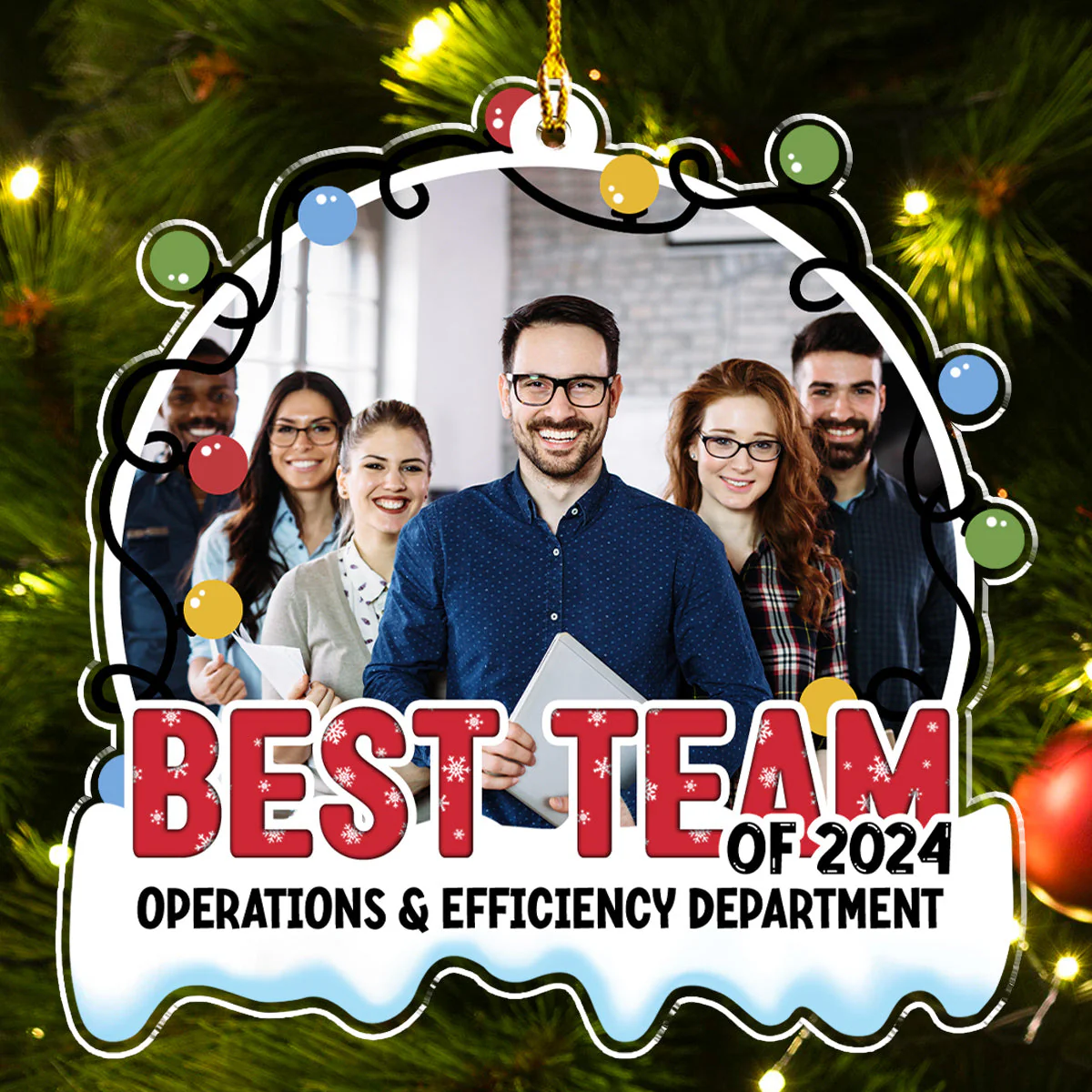 Great Teams Work Together - Personalized Custom Acrylic Ornament - Image 3