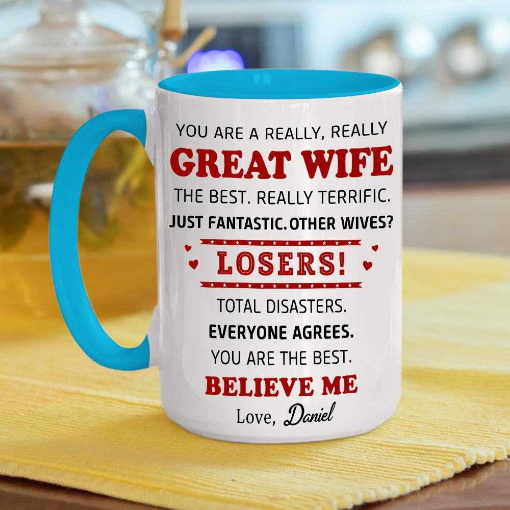 Great Wife - Personalized Custom Accent Mug - Image 6