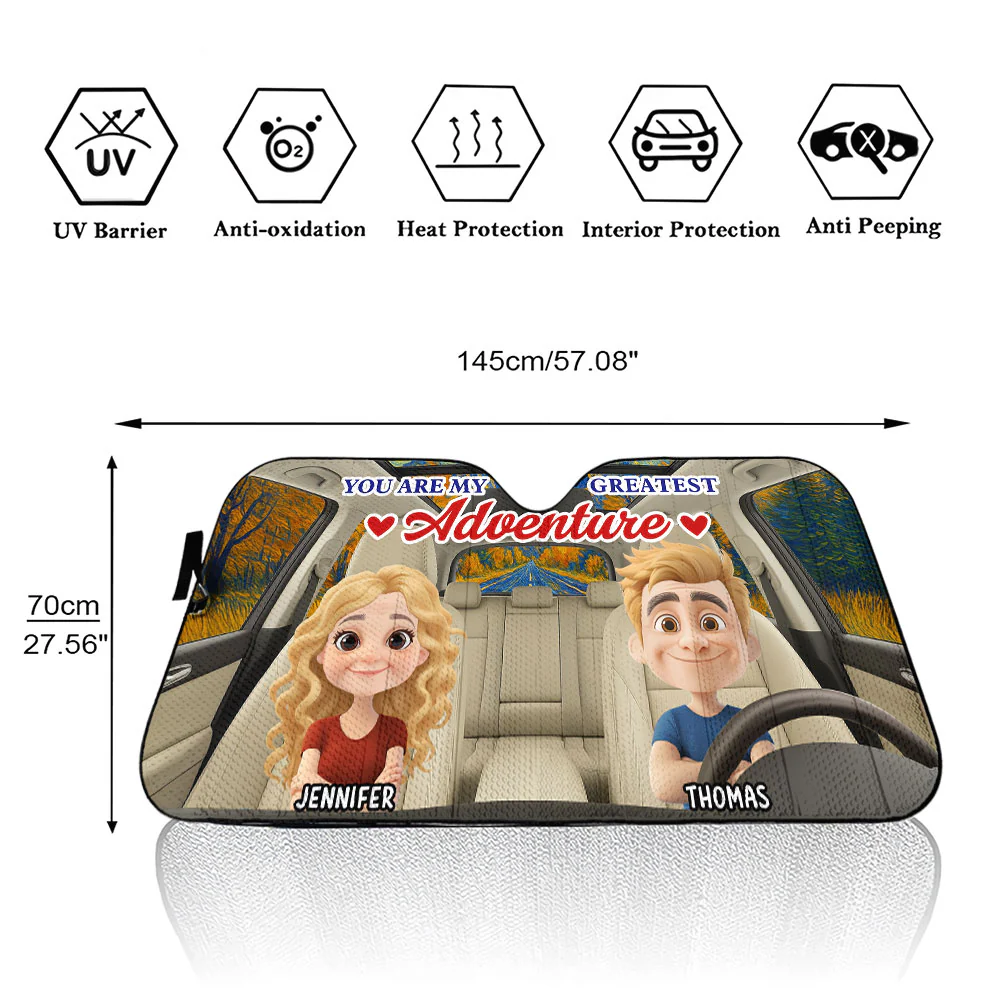 Greatest Adventure - Personalized Custom Car Sunshade - Image 5