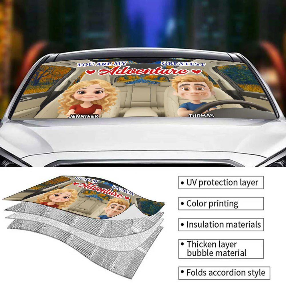 Greatest Adventure - Personalized Custom Car Sunshade - Image 6
