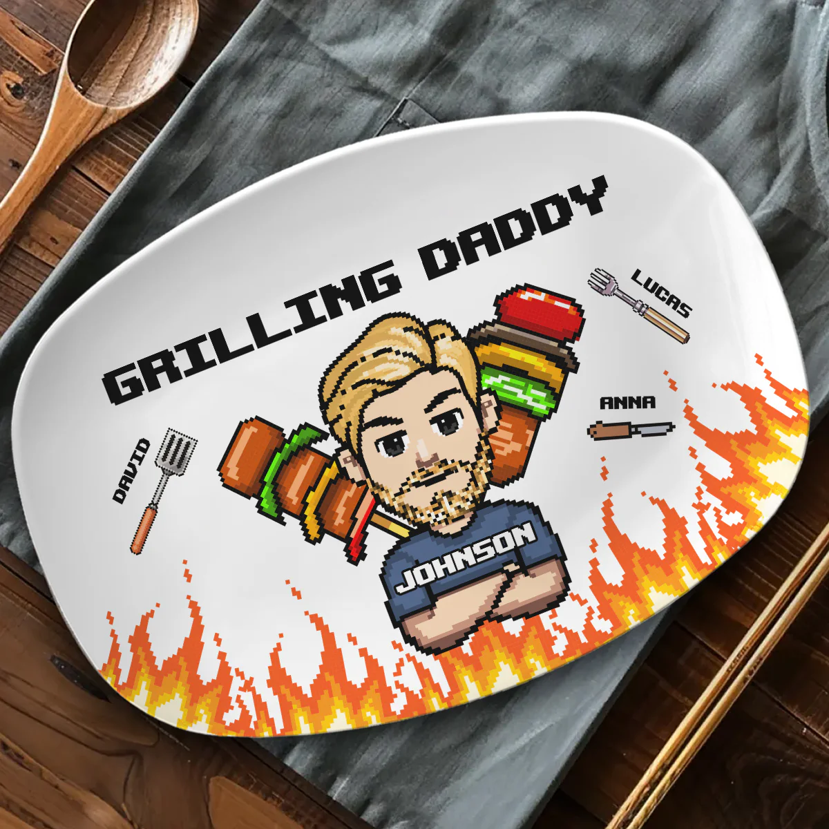 Grilling Dad - Personalized Custom Platter - Image 3
