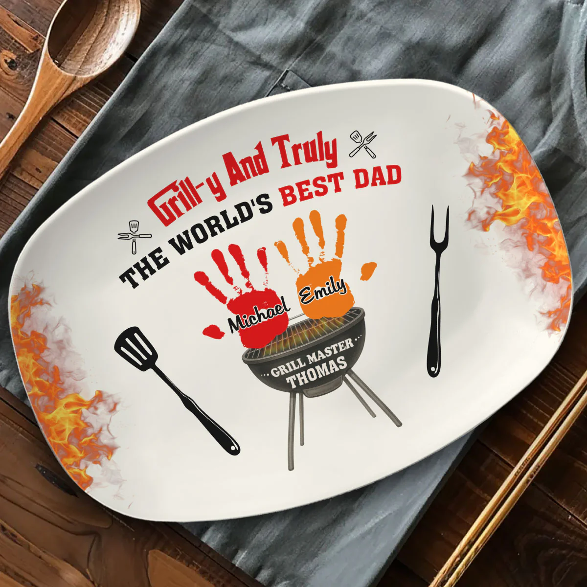 Grilly Love Dad - Personalized Custom Platter - Image 3