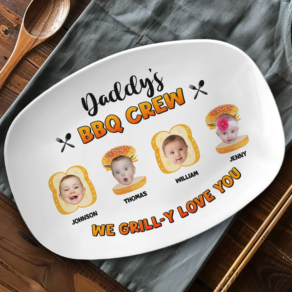 Grilly Love You Dad - Personalized Custom Platter - Image 3