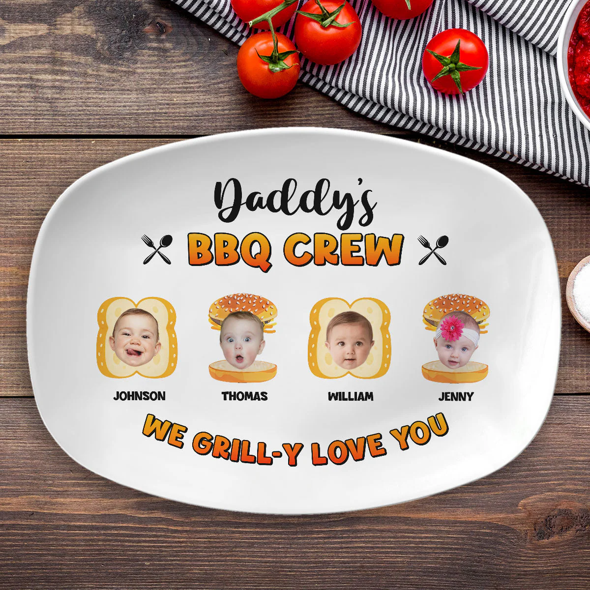 Grilly Love You Dad - Personalized Custom Platter - Image 4