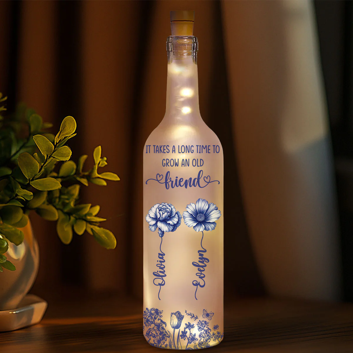 Grow An Old Friend - Personalized Custom Bottle Lamp