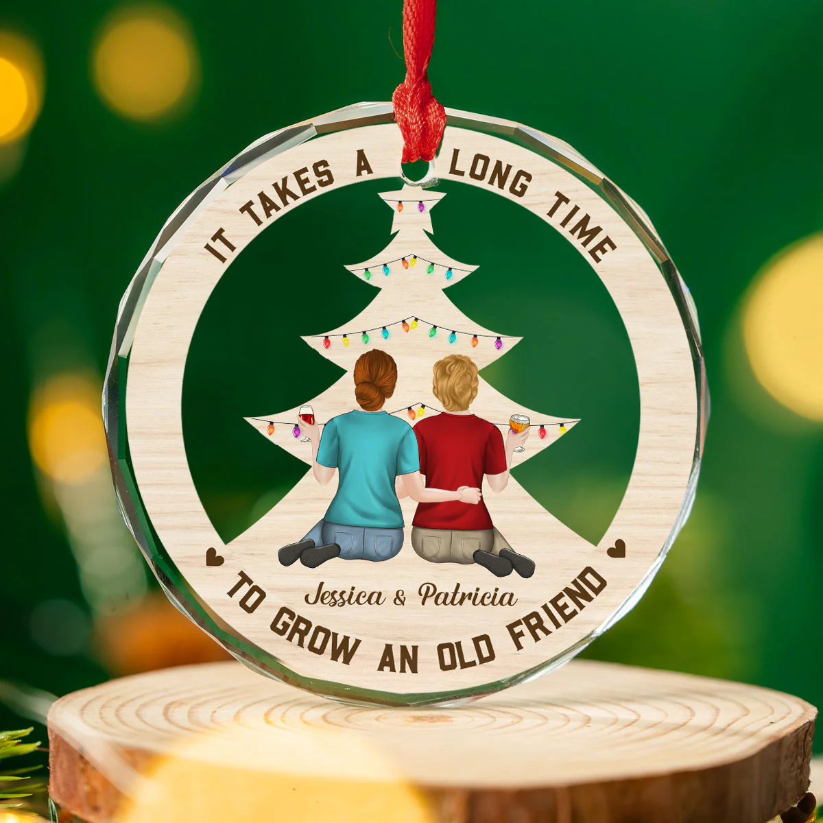 Grow An Old Friend - Personalized Custom Glass Ornament - Image 4