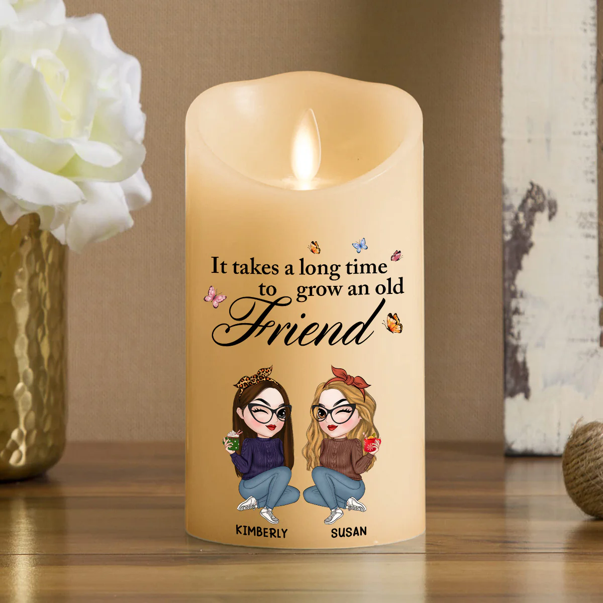 Grow An Old Friend - Personalized Custom LED Candle - Image 2