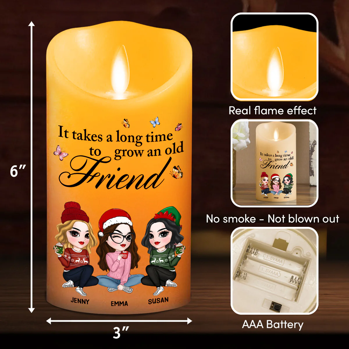 Grow An Old Friend - Personalized Custom LED Candle - Image 5