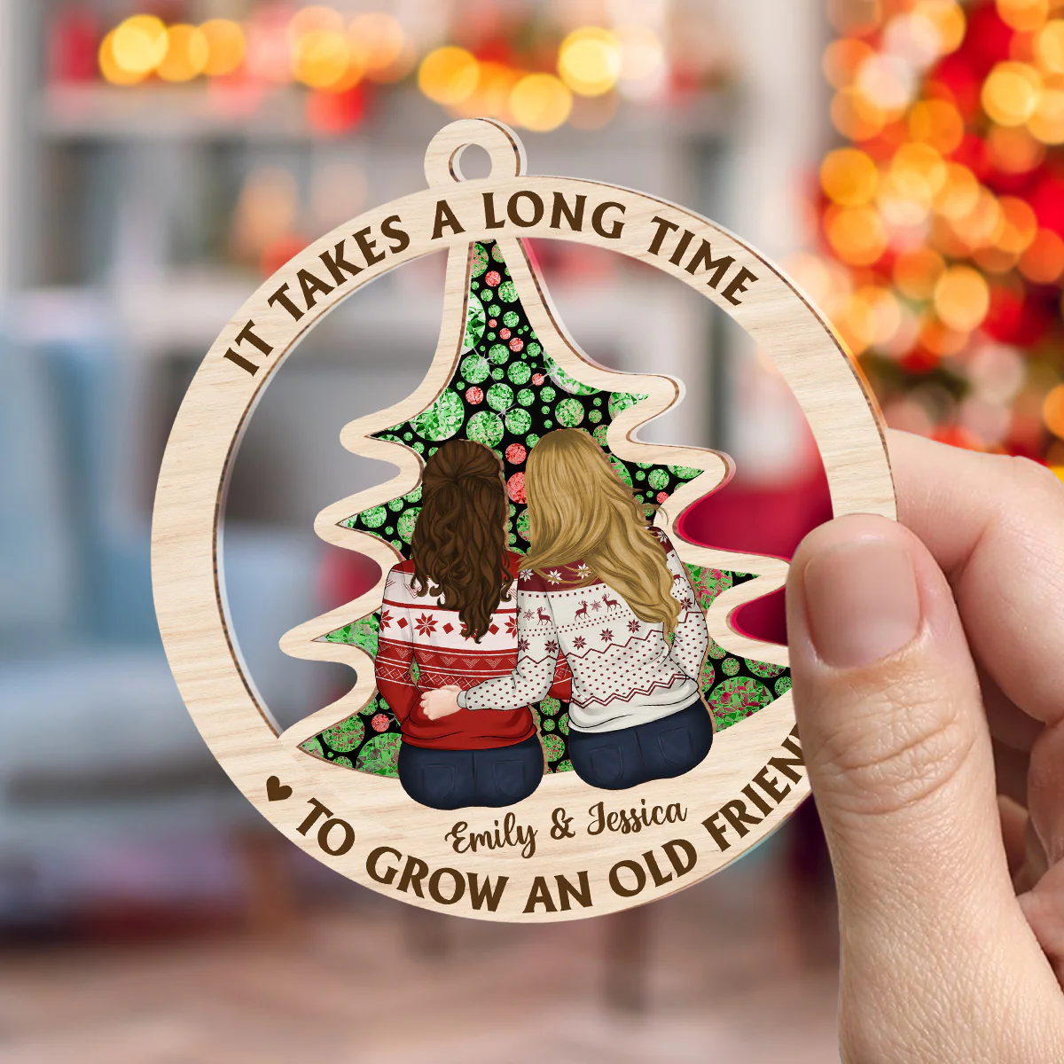 Grow An Old Friend - Personalized Custom Suncatcher Ornament - Image 3