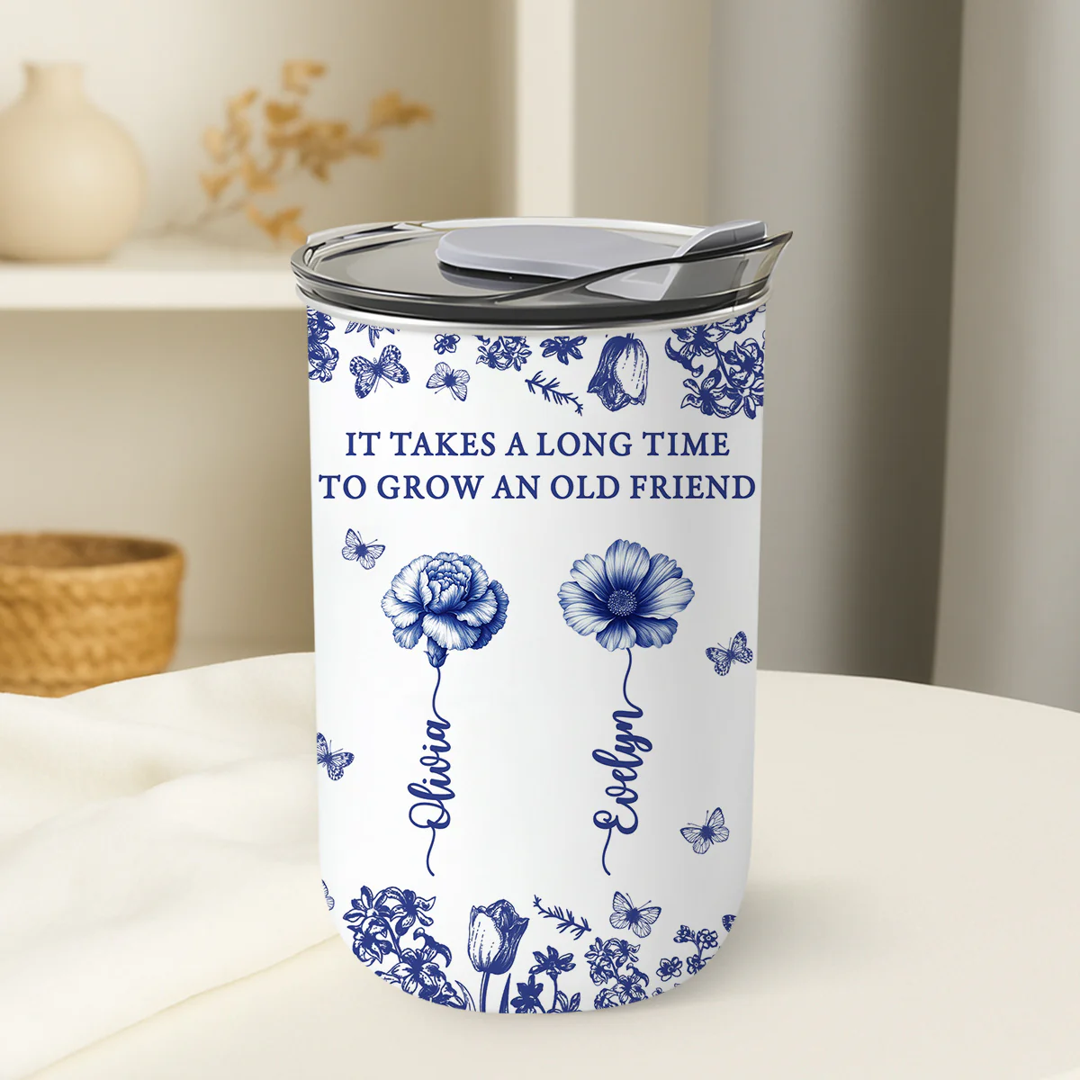 Grow An Old Friend Toile - Personalized Custom 10oz Tumbler - Image 4
