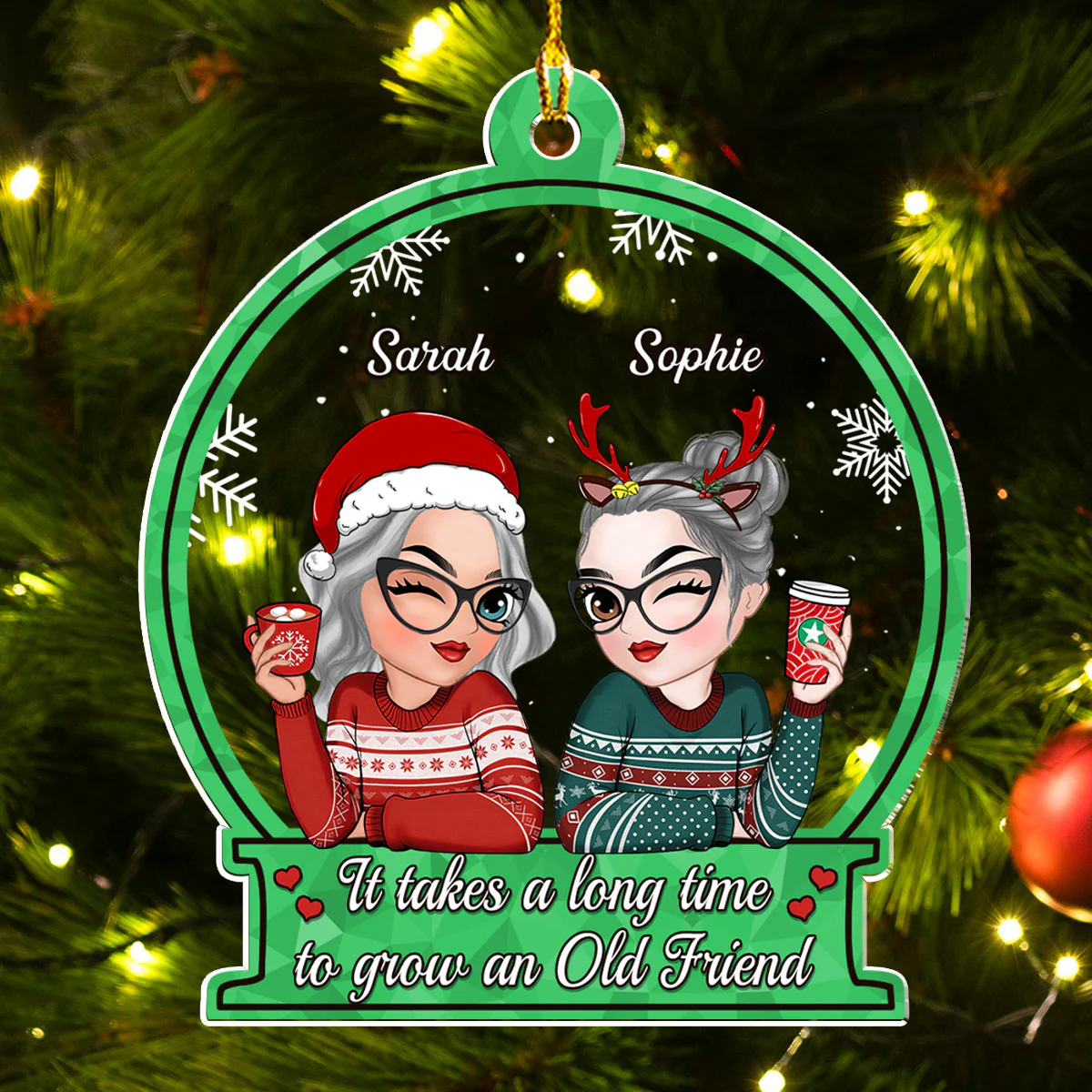 Grow Old Friend - Personalized Custom Acrylic Ornament - Image 2