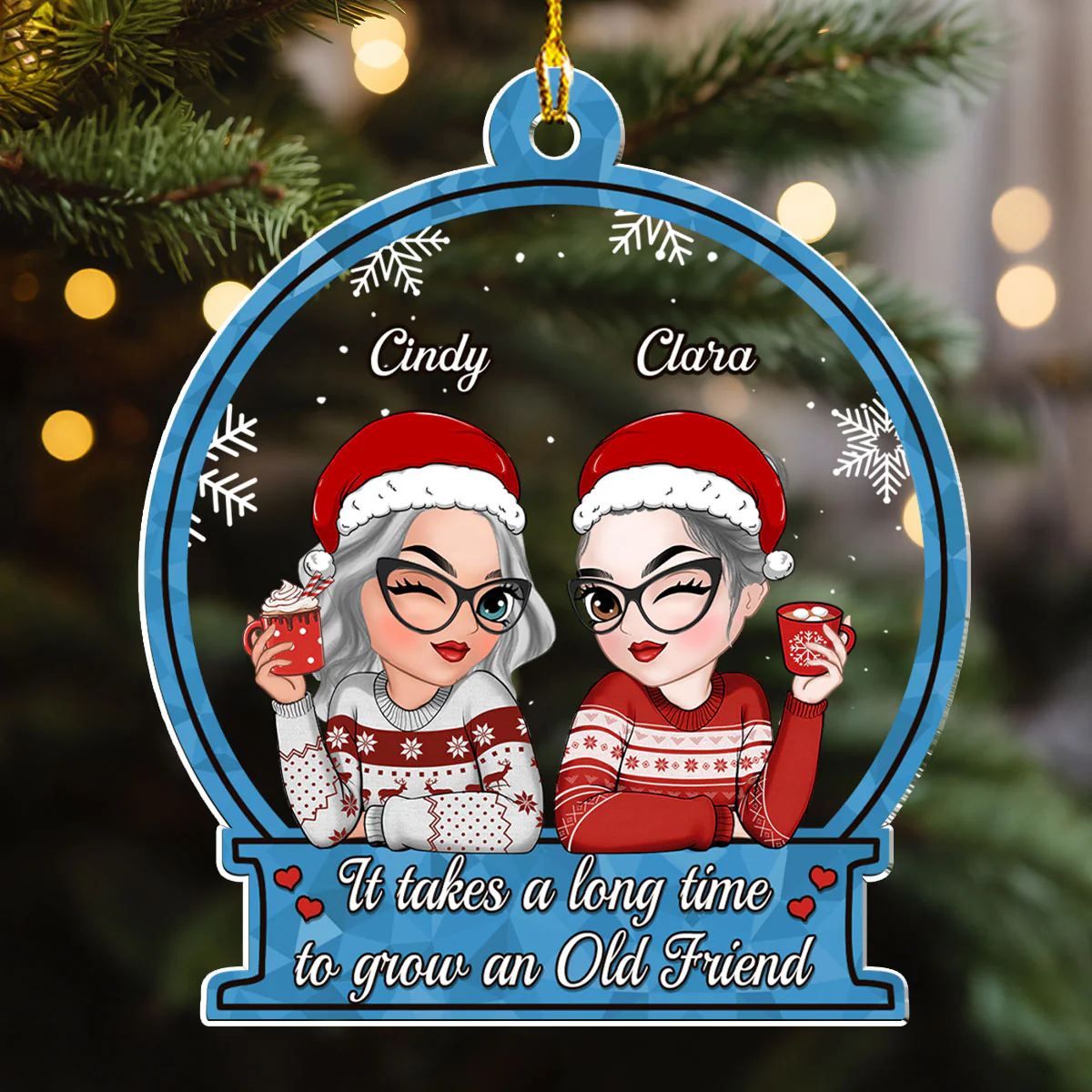 Grow Old Friend - Personalized Custom Acrylic Ornament - Image 3