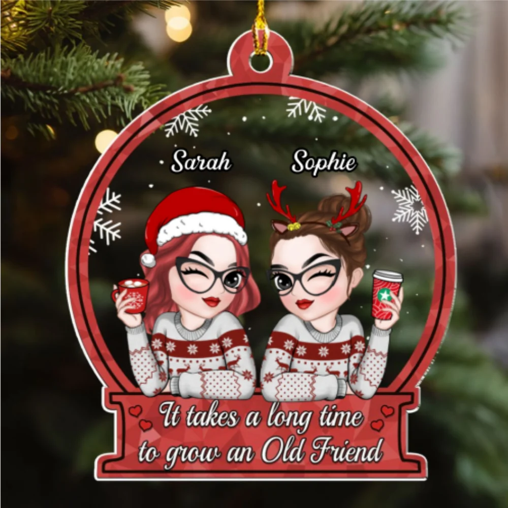 Grow Old Friend - Personalized Custom Acrylic Ornament - Image 5