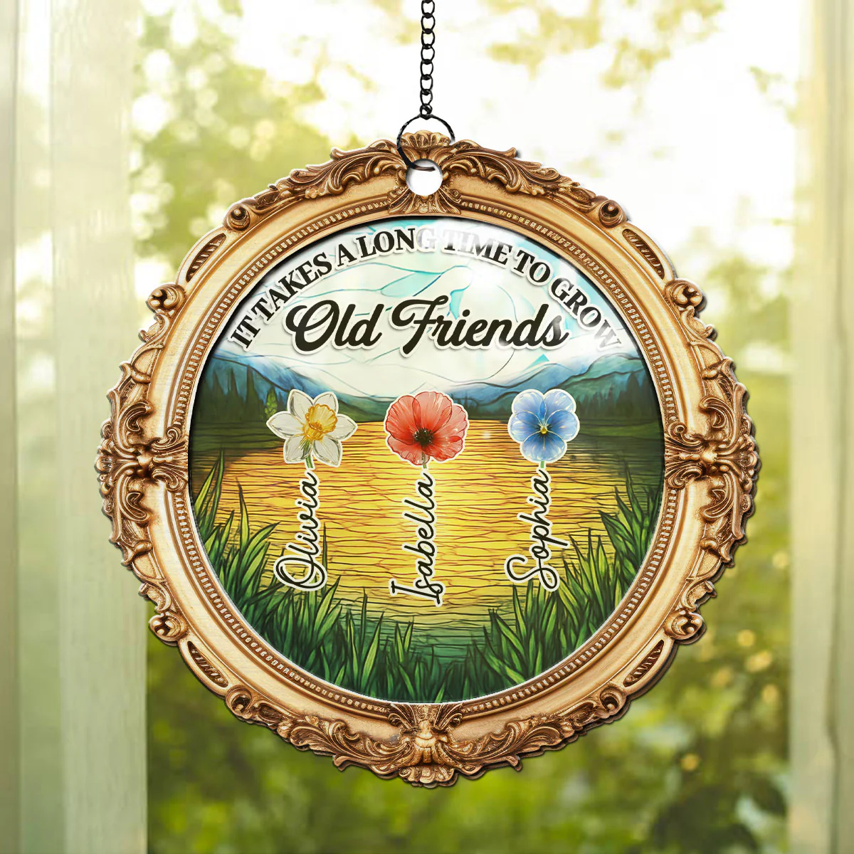 Grow Old Friend - Personalized Custom Suncatcher - Image 2