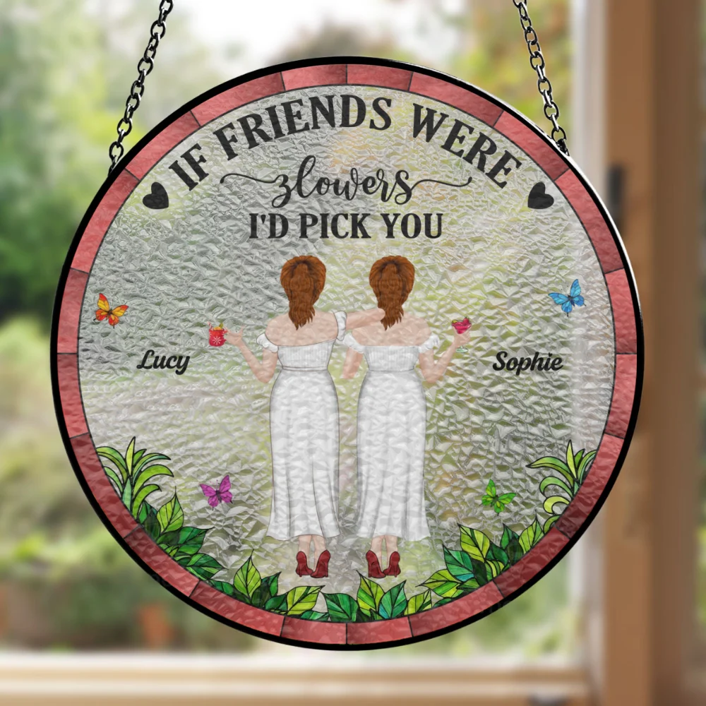Grow Old Friends - Personalized Custom Window Hanging Suncatcher - Image 5