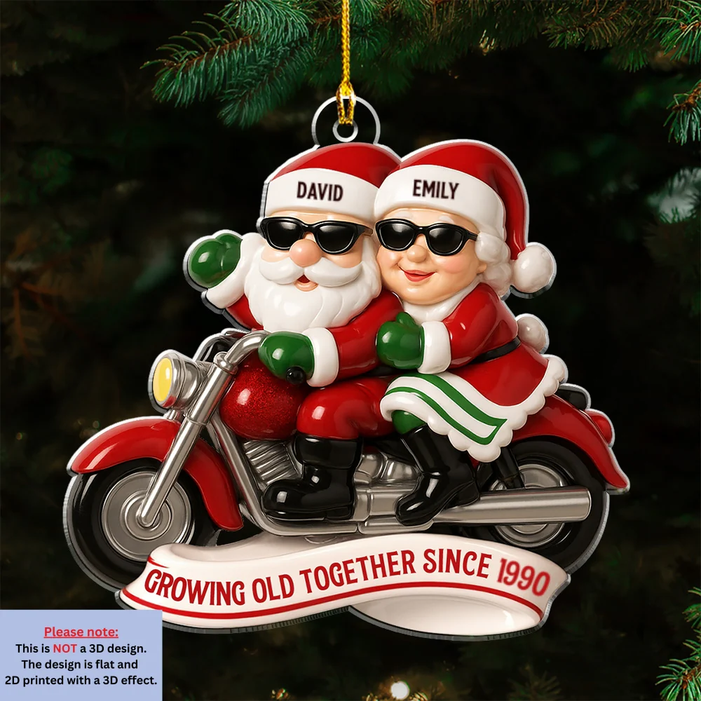 Grow Old Together Motorcycle - Personalized Custom Acrylic Ornament - Image 7