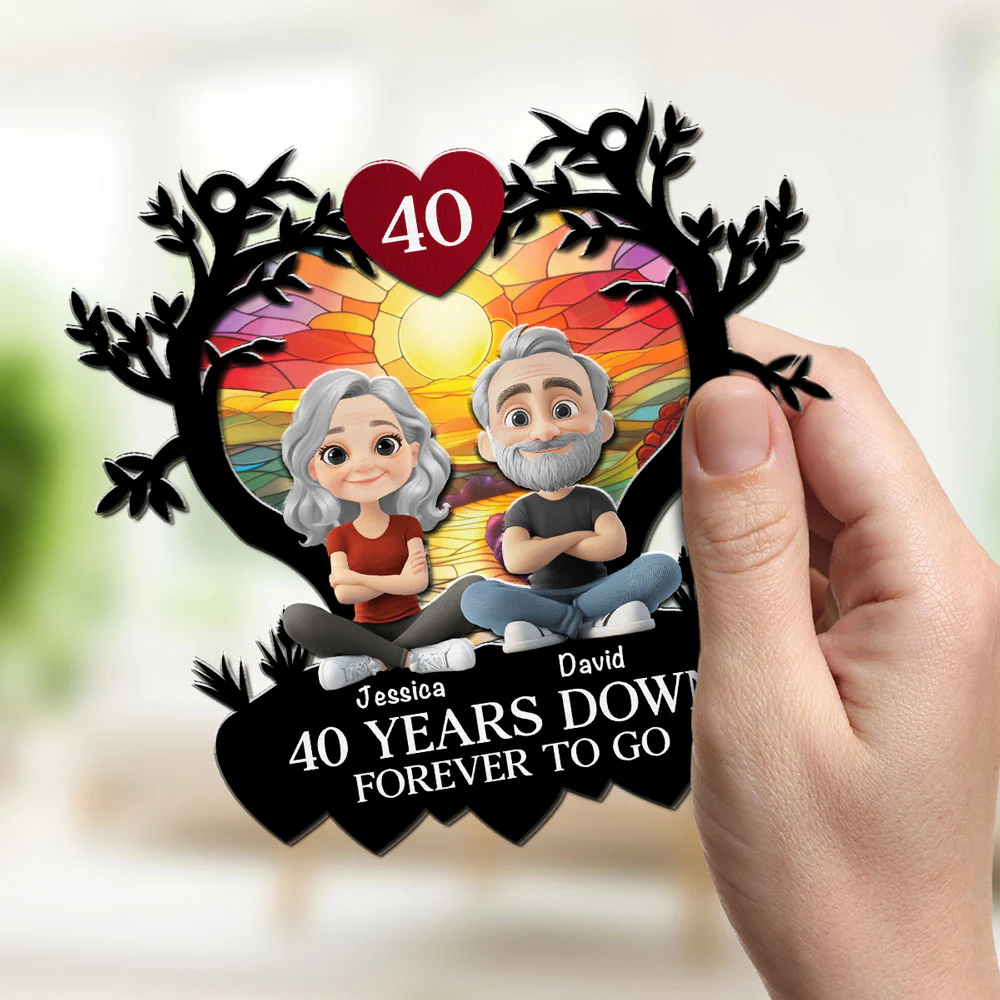 Grow Old Together - Personalized Custom Suncatcher - Image 2