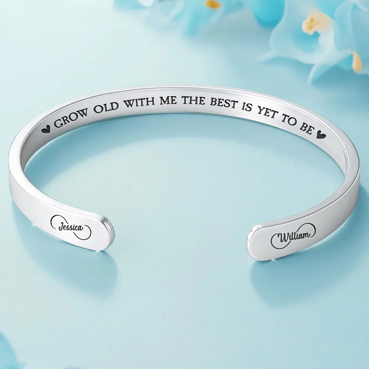 Grow Old With Me - Personalized Custom Bracelet Cuff - Image 2