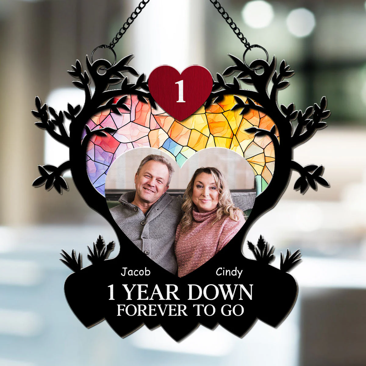 Grow Old With Me - Personalized Custom Suncatcher - Image 2