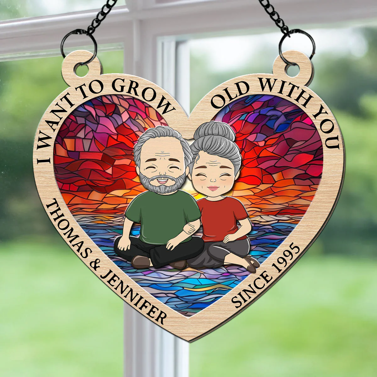 Grow Old With You - Personalized Custom Suncatcher