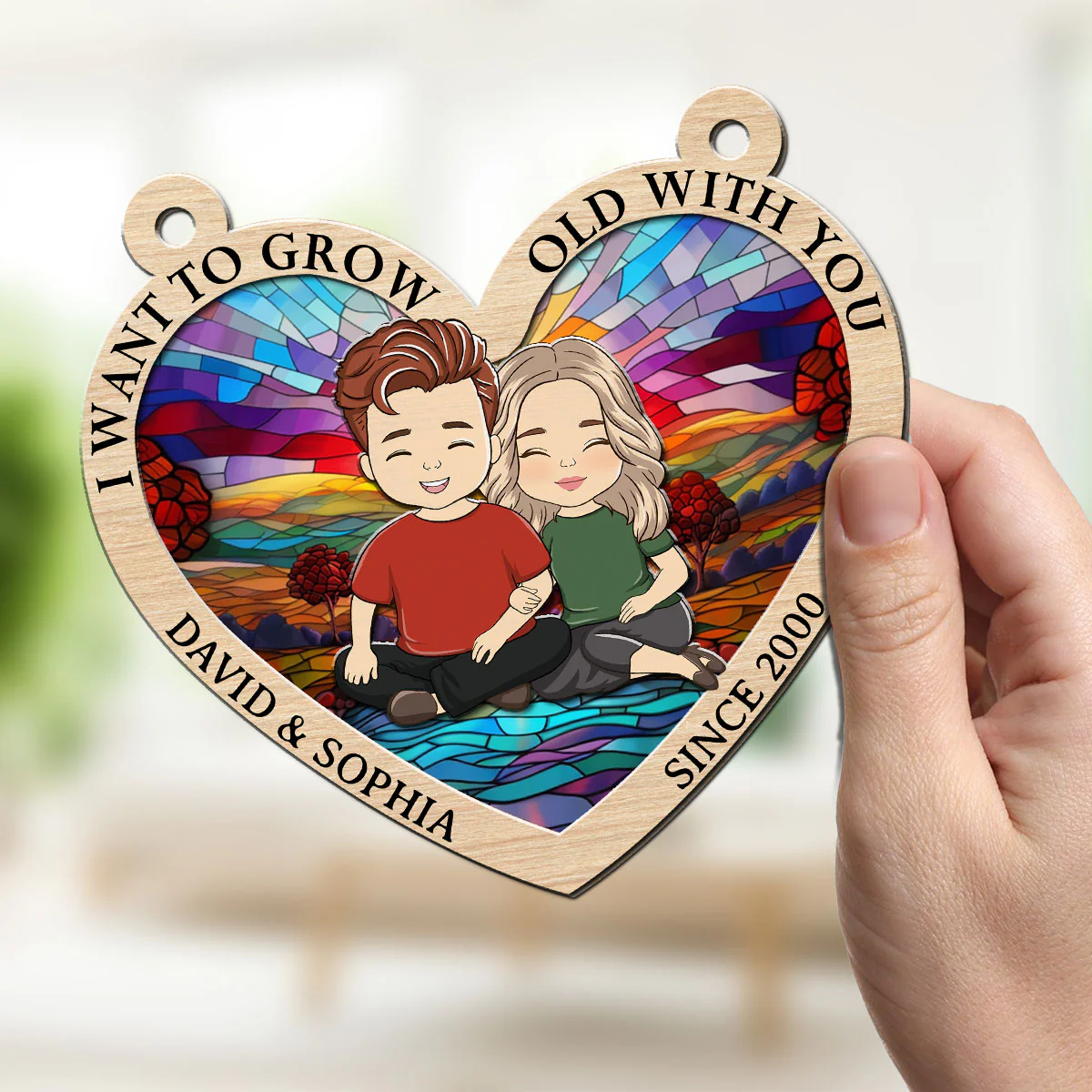 Grow Old With You - Personalized Custom Suncatcher - Image 2
