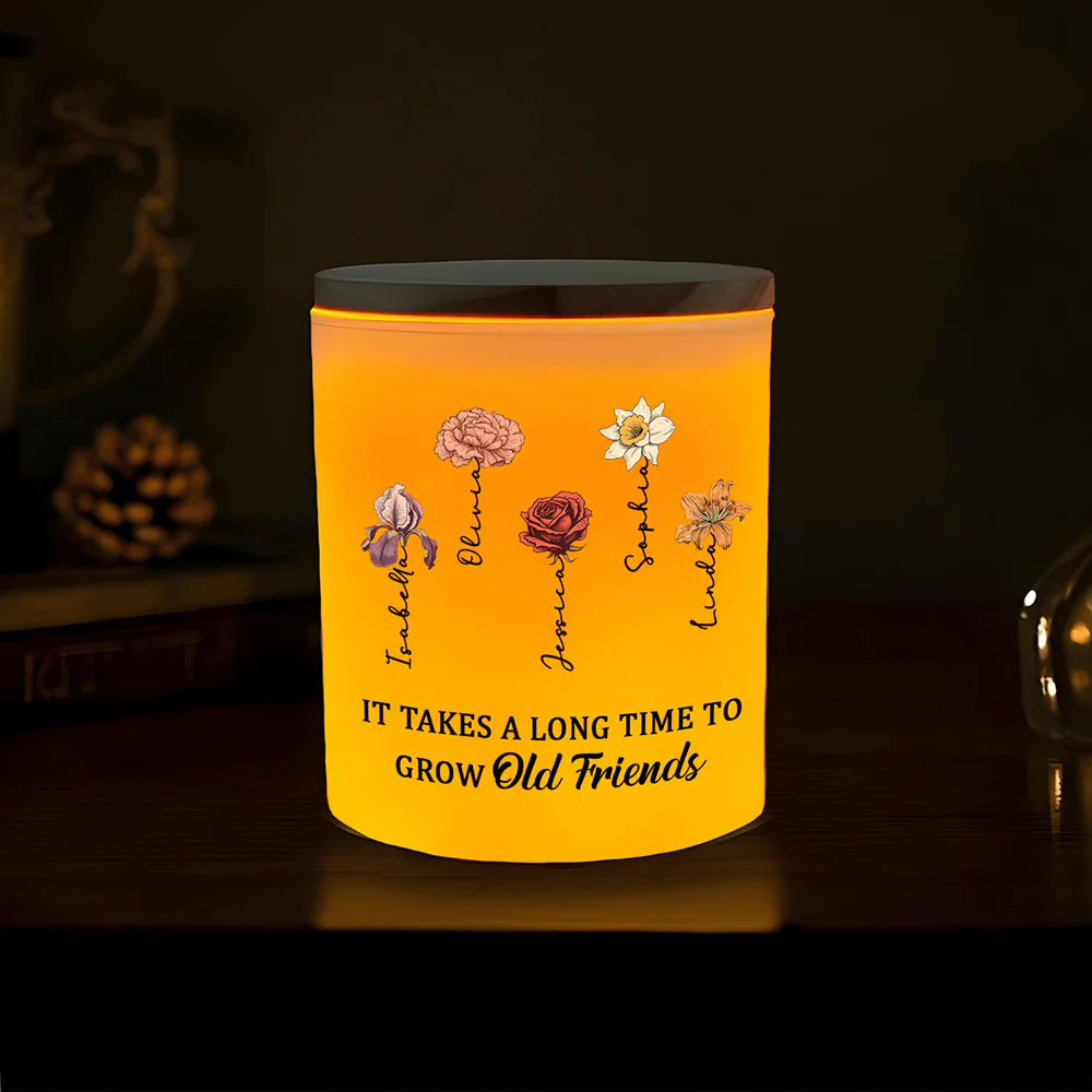 Growing An Old Friend - Personalized Custom Glass Jar With LED Candle - Image 4