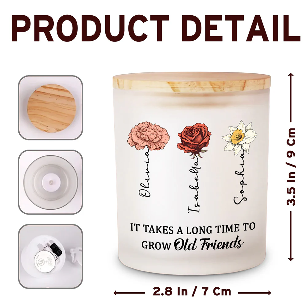 Growing An Old Friend - Personalized Custom Glass Jar With LED Candle - Image 6