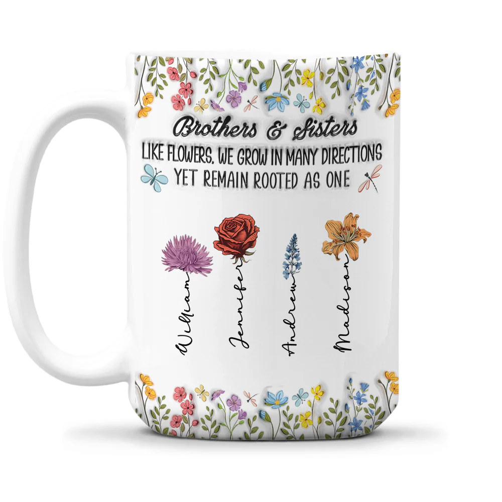 Growing Apart Yet Always Connected - Personalized Custom 3D Inflated Effect Coffee Mug - Image 2