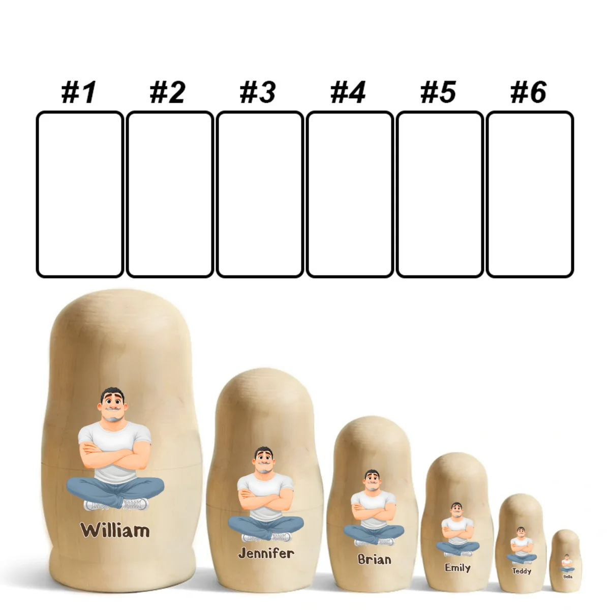 Growing Lovely Family - Personalized Custom Nesting Doll - Image 11