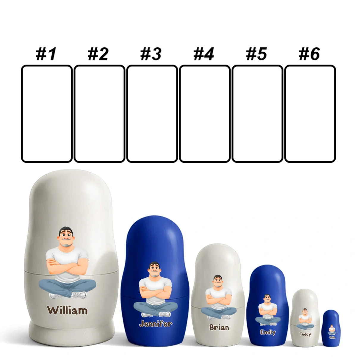 Growing Lovely Family - Personalized Custom Nesting Doll - Image 17