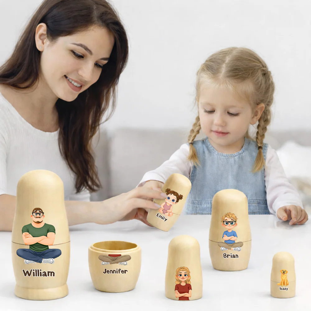 Growing Lovely Family - Personalized Custom Nesting Doll - Image 4