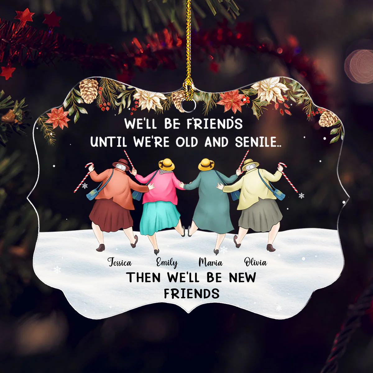 Growing Old Laughing Together Always - Personalized Custom Acrylic Ornament - Image 3