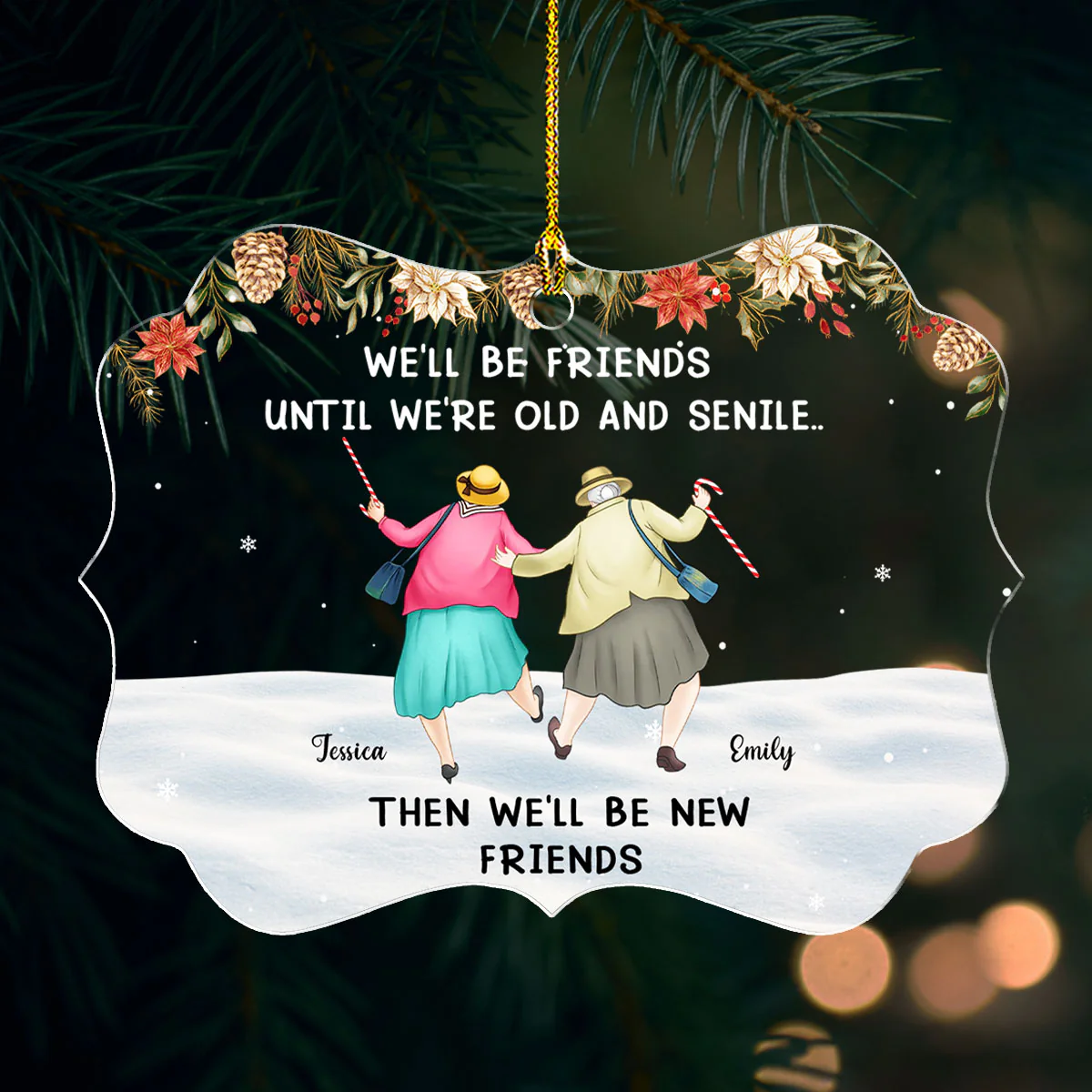 Growing Old Laughing Together Always - Personalized Custom Acrylic Ornament - Image 4
